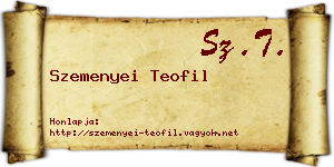 Szemenyei Teofil névjegykártya